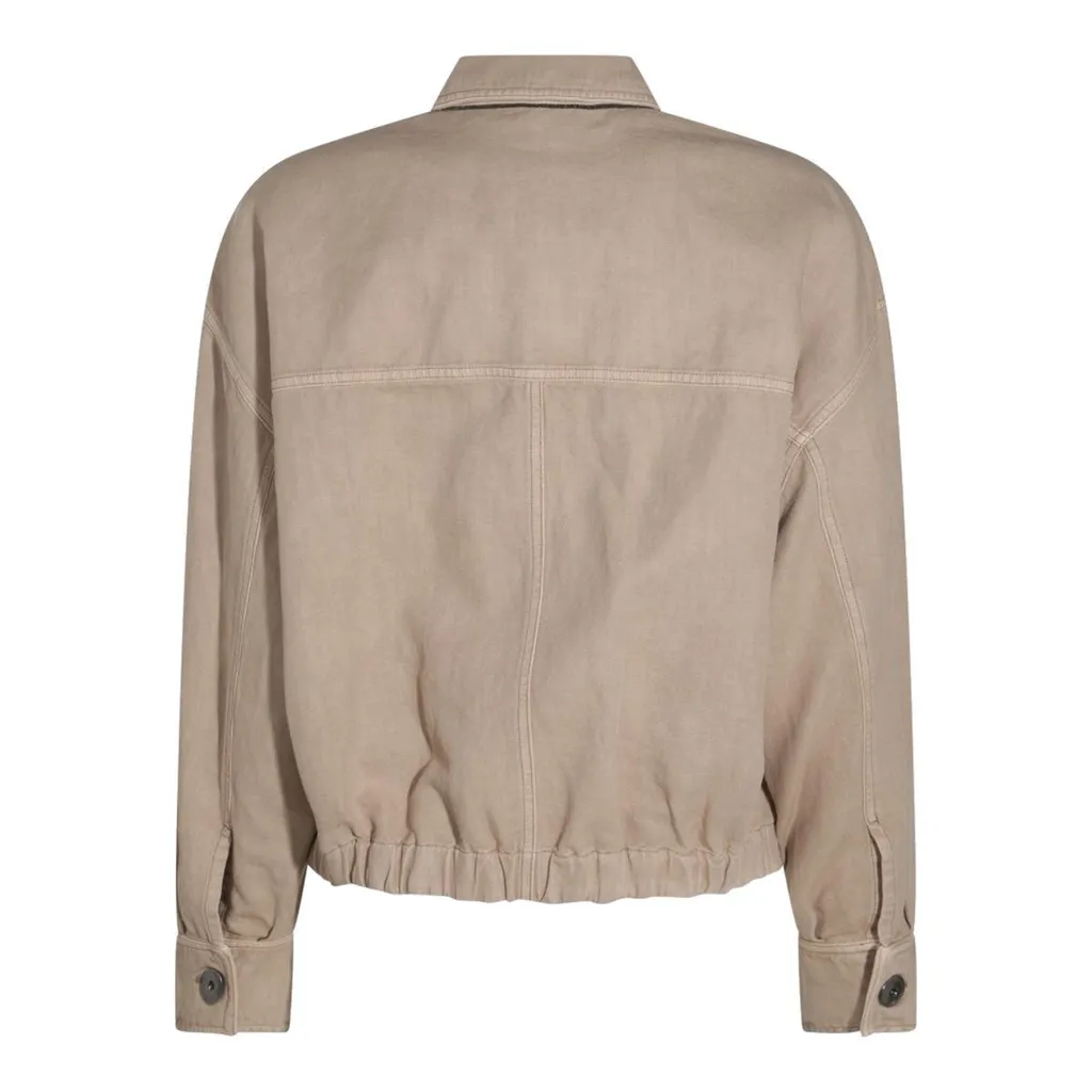 Monili Embellished Elastic Waistband Jacket