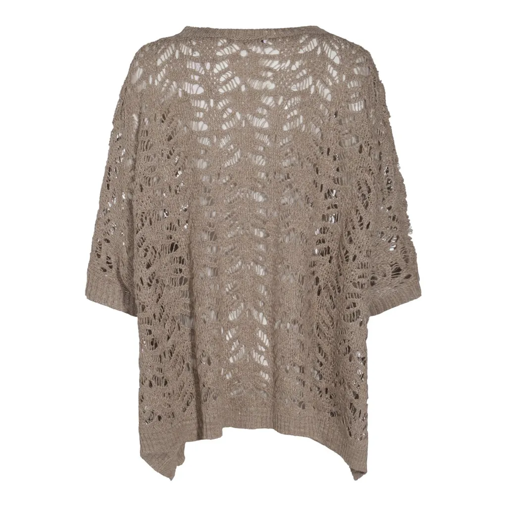 Openwork Knitted Crewneck Jumper