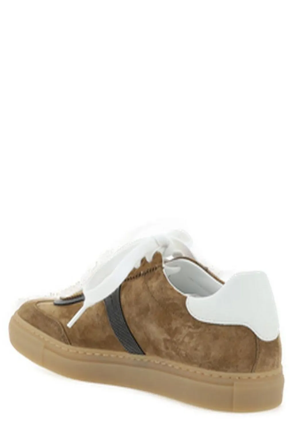 Bead-Embellished Lace-Up Sneakers