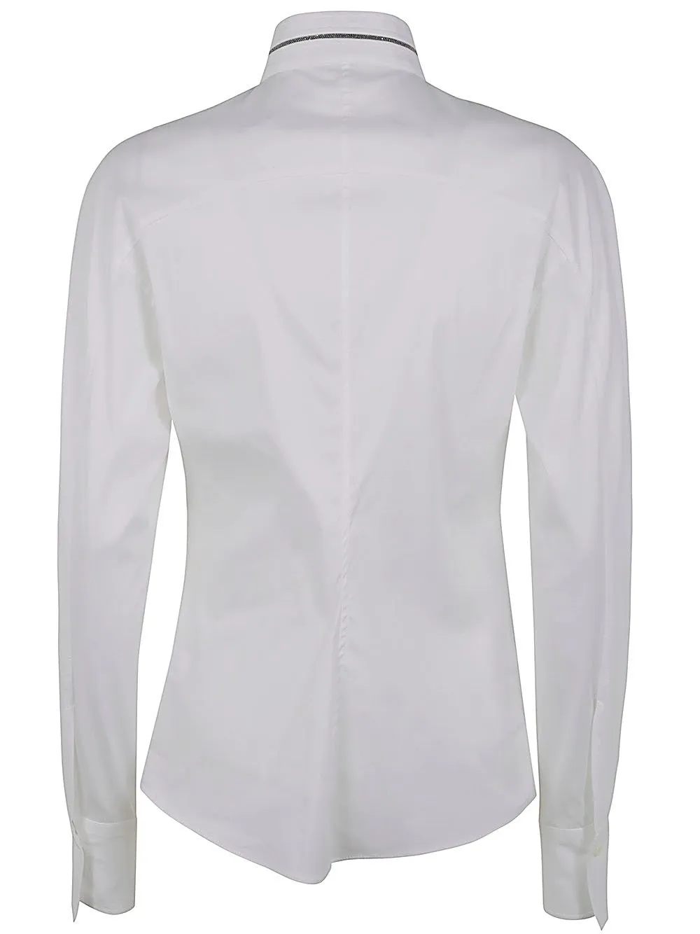 Monili-Detailed Button-Up Poplin Shirt