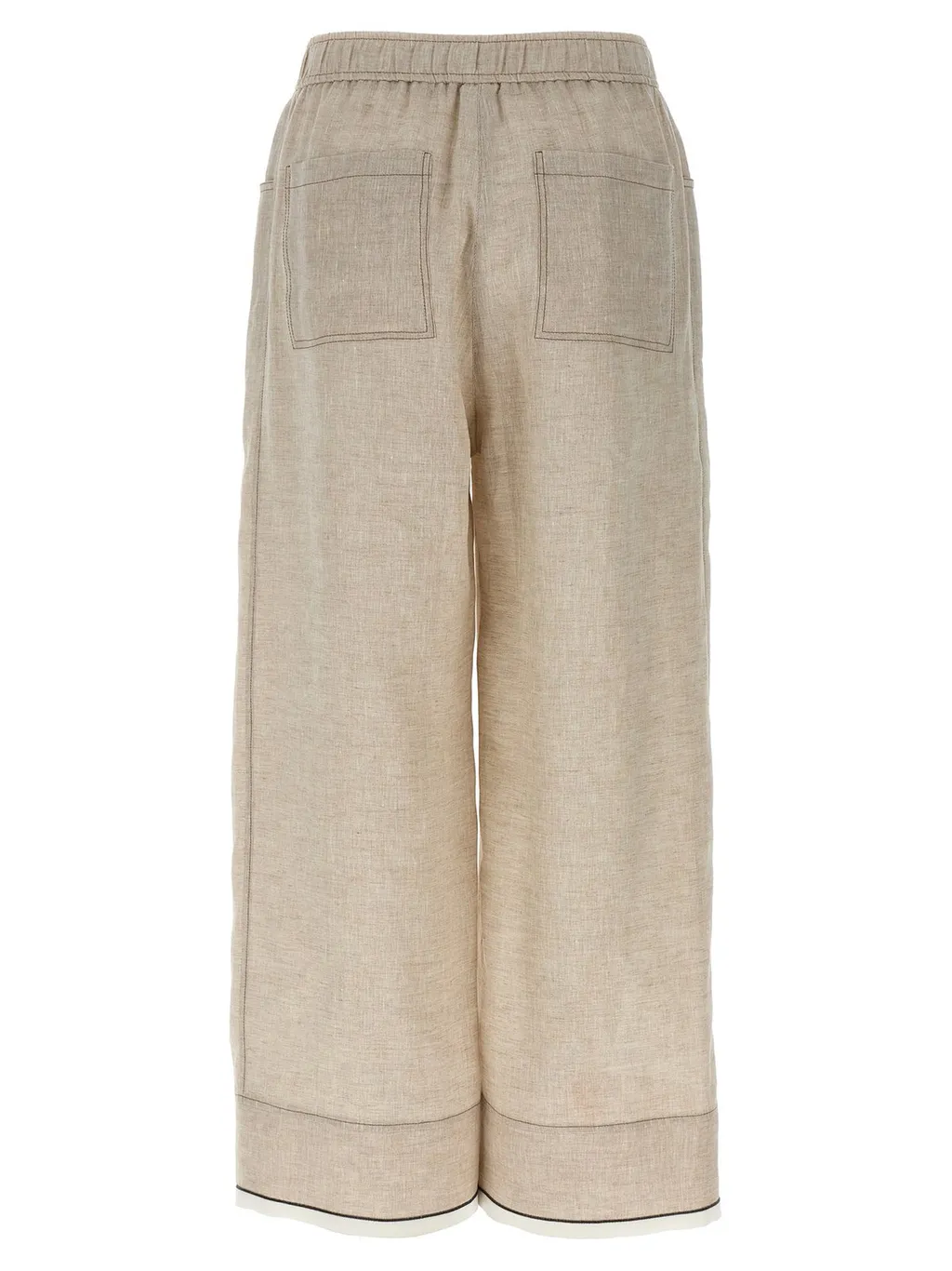 Elasticated Waistband Straight-Leg Trousers