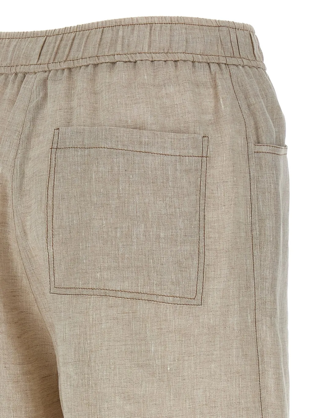 Elasticated Waistband Straight-Leg Trousers