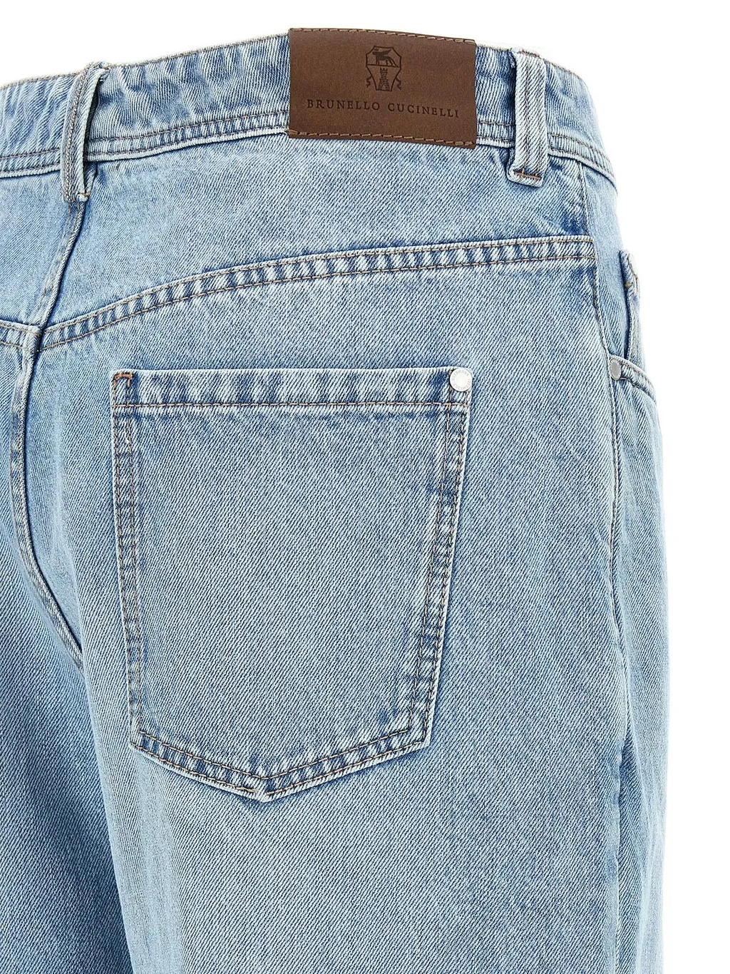 Monili Embellished Denim Baggy Tapered Jeans