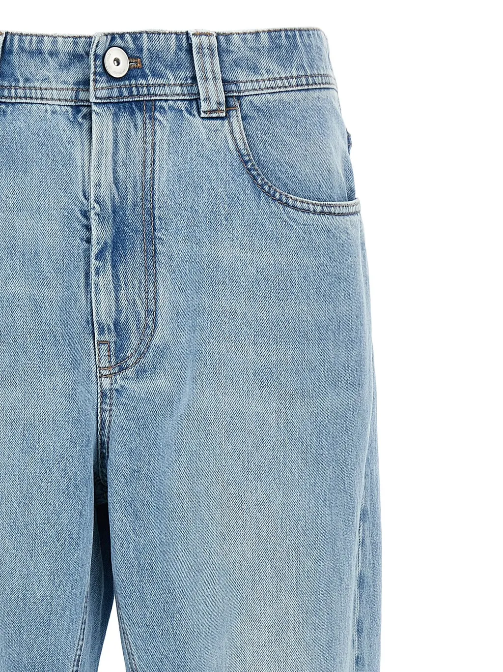 Monili Embellished Denim Baggy Tapered Jeans