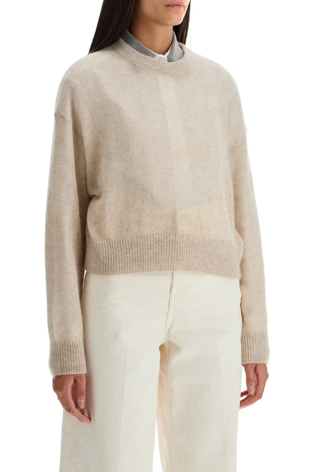 Long Sleeved Crewneck Knitted Jumper