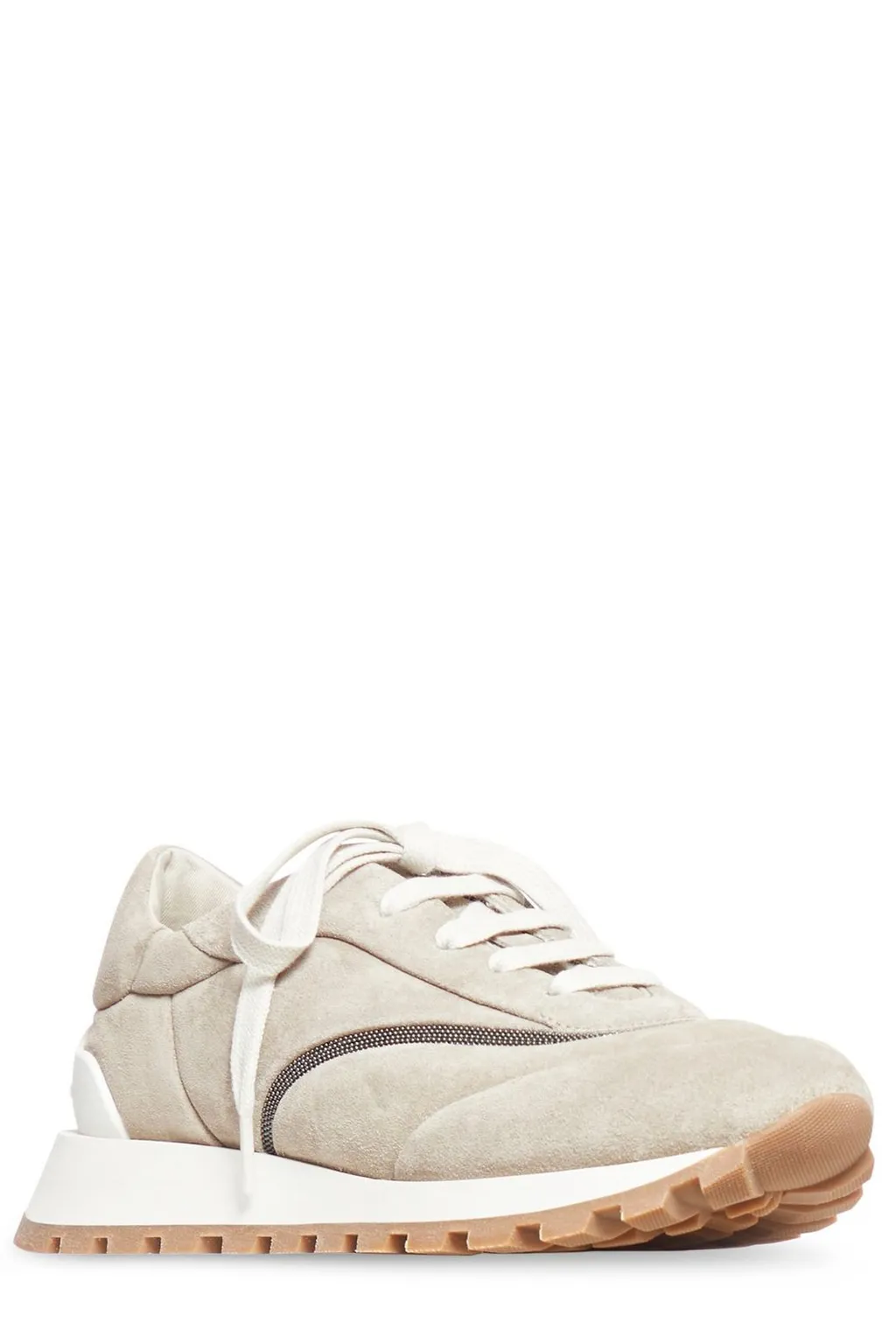Panelled Lace-Up Sneakers