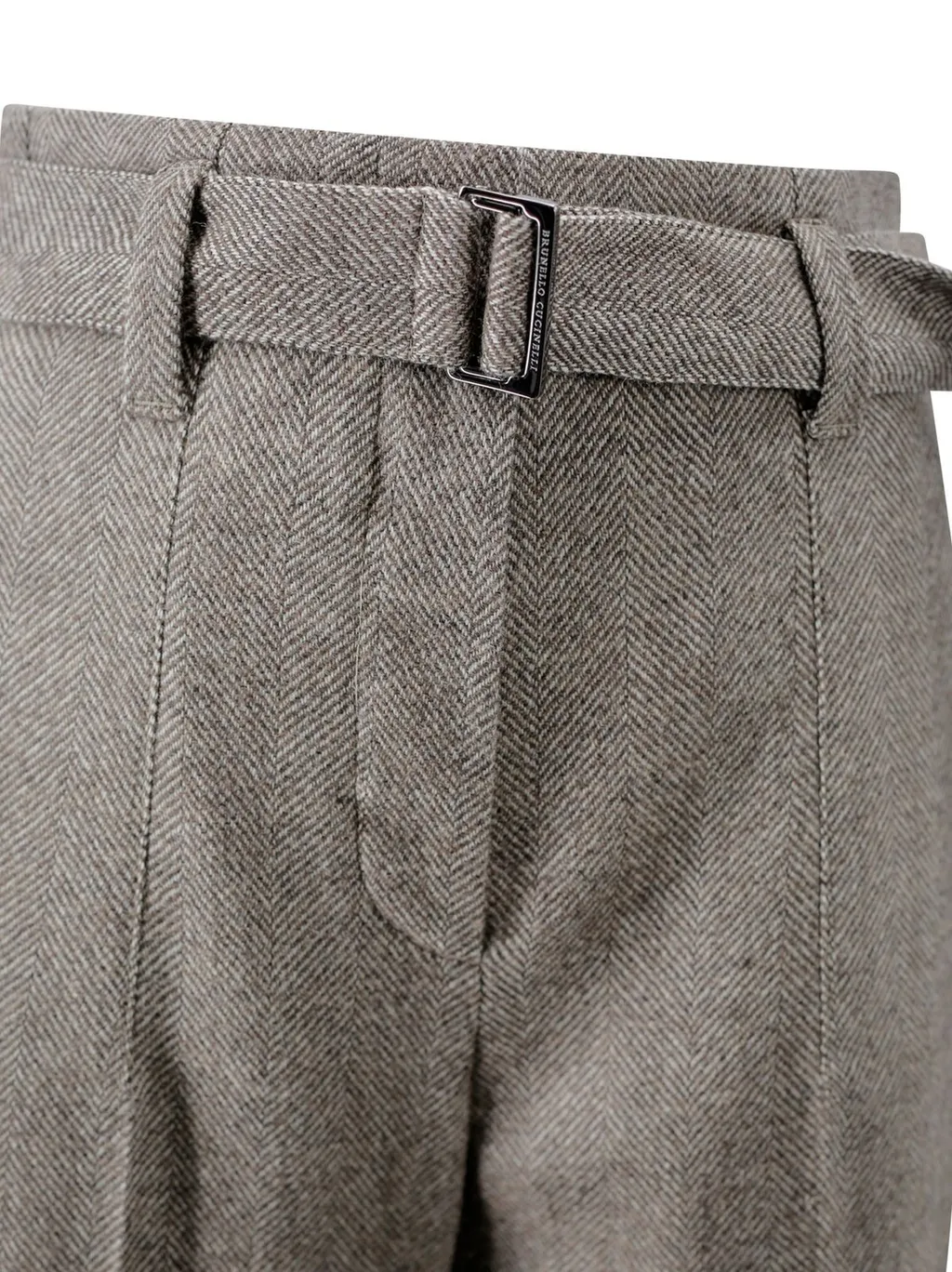 Chevron Loose Fit Belted Trousers