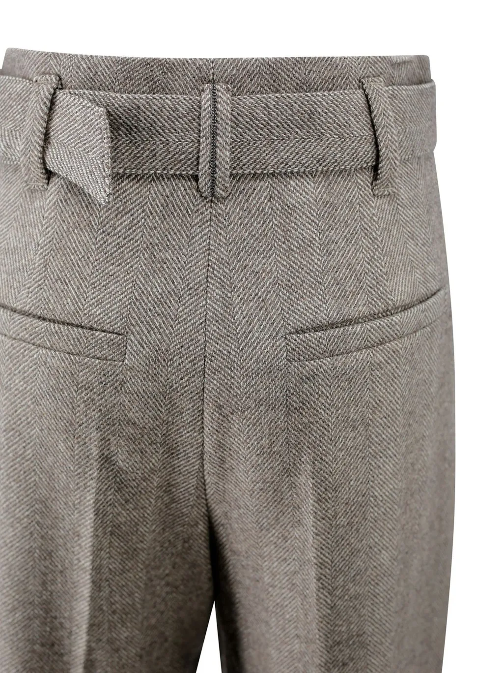 Chevron Loose Fit Belted Trousers