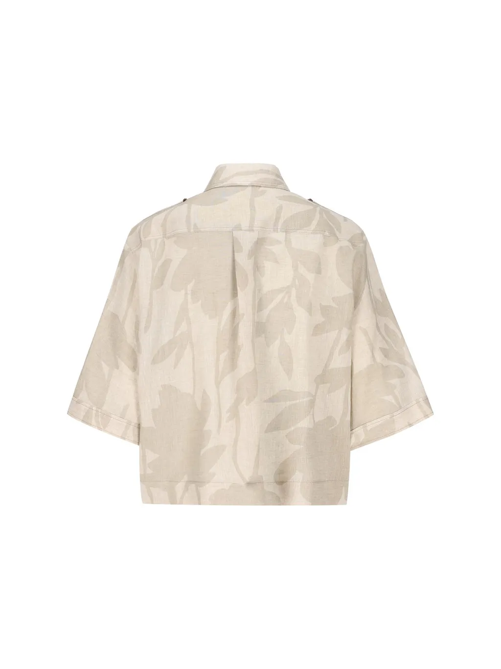 Leaf Printed Short-Sleeved Shirt
