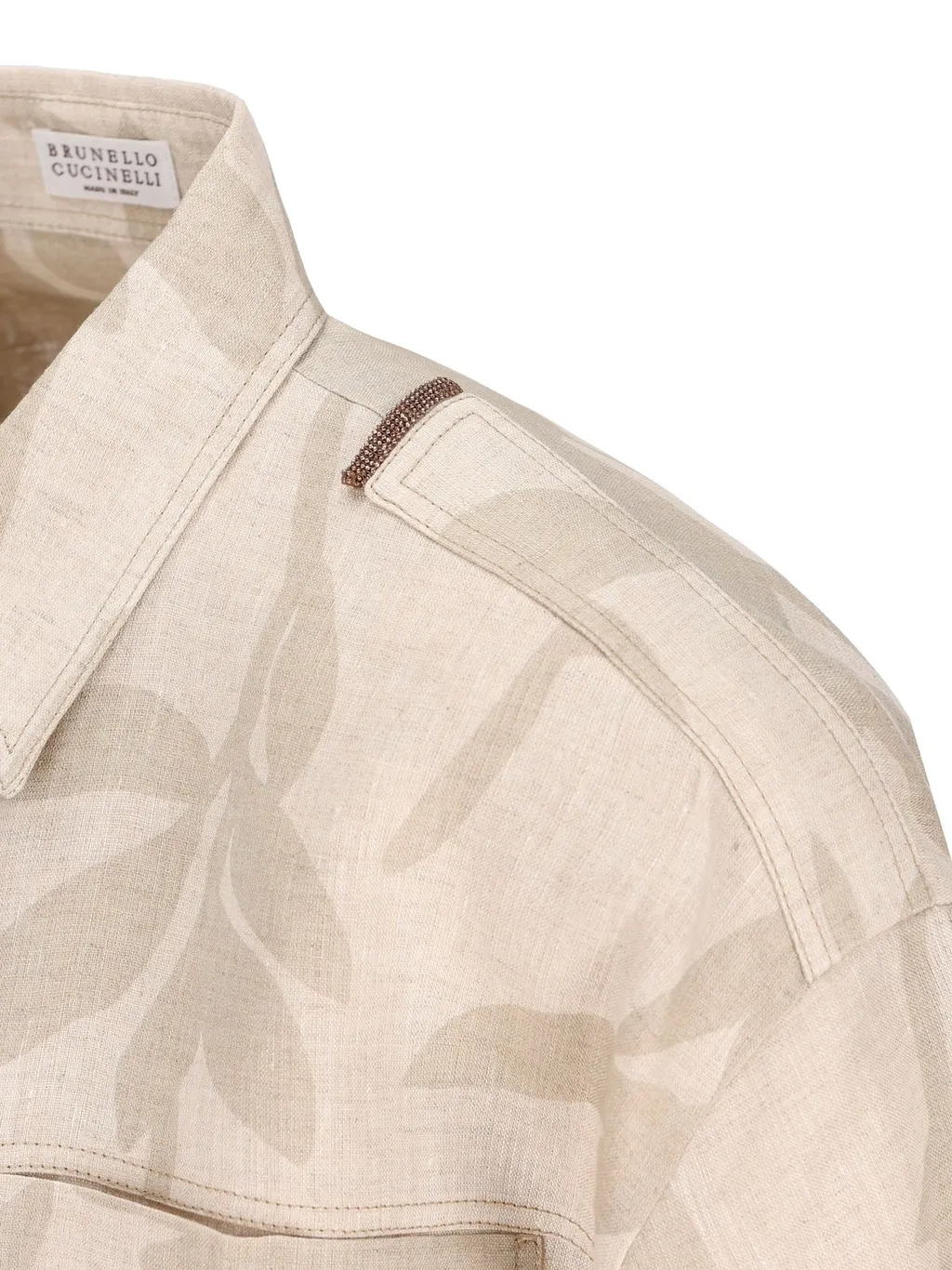 Leaf Printed Short-Sleeved Shirt