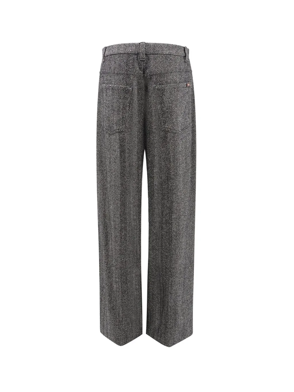 Straight Leg Herringbone Trousers
