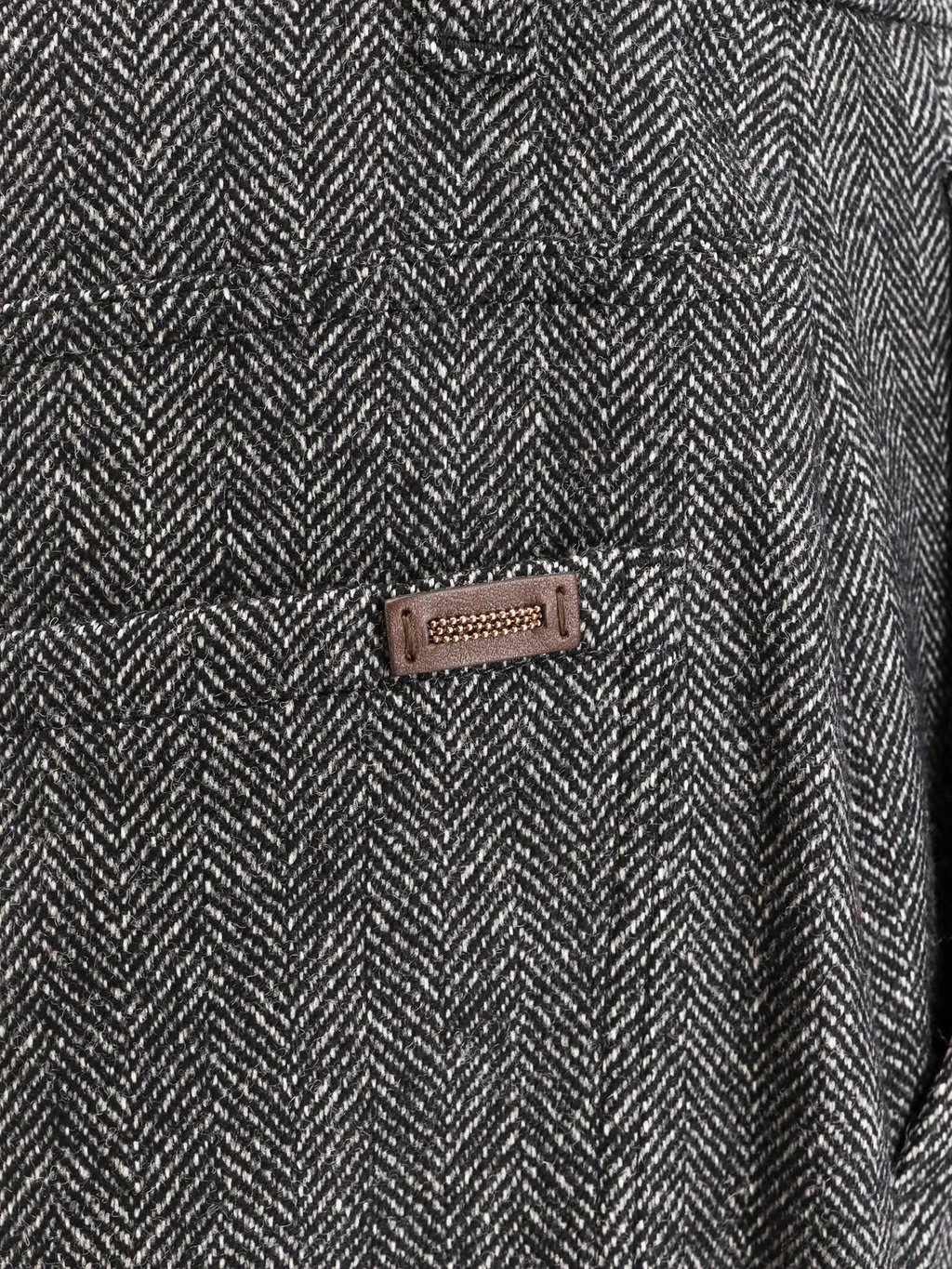 Straight Leg Herringbone Trousers