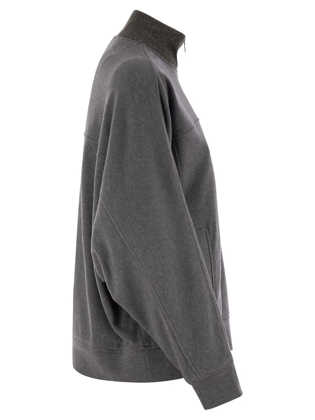 High-Neck Zipped Sweatshirt