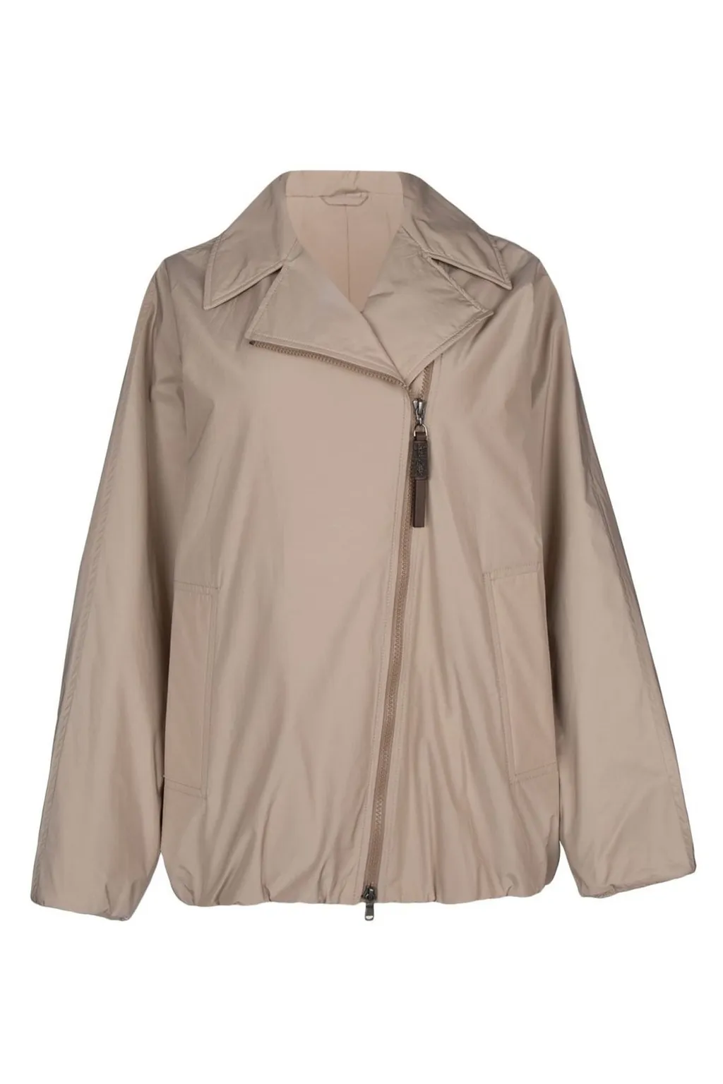 Long-Sleeved Off-Centre Zipped Padded Jacket
