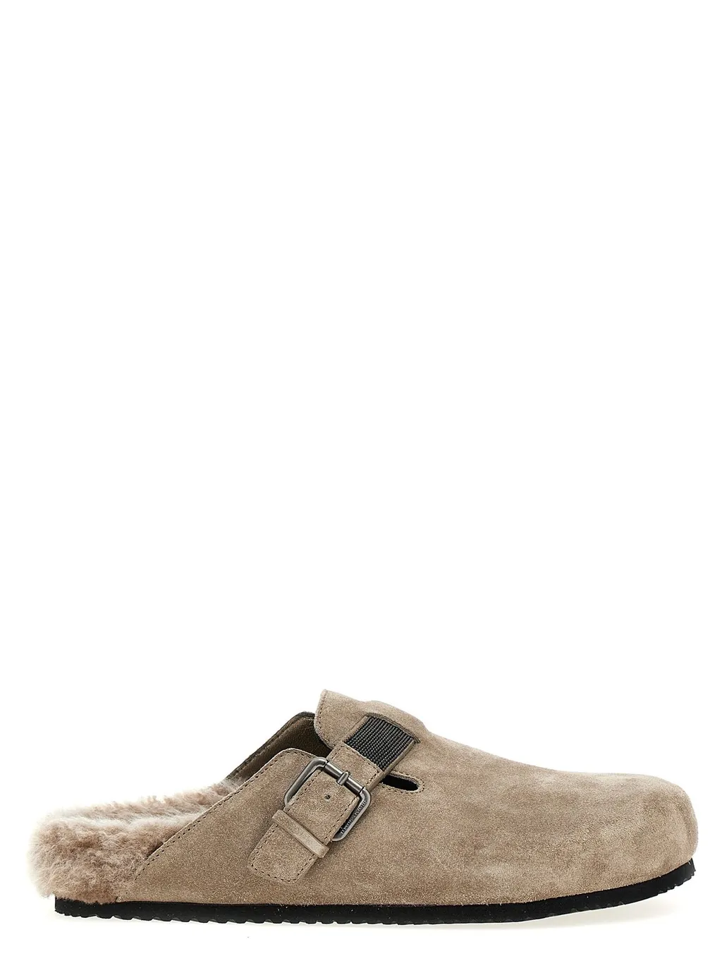 Monile-Detailed Slip-On Sandals