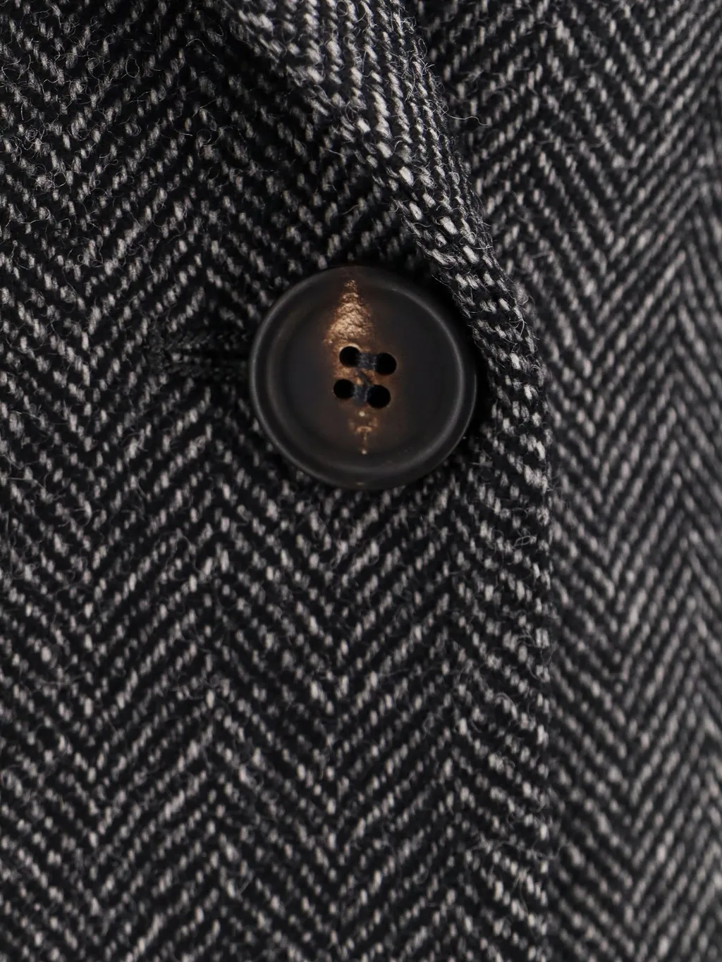 Herringbone Motif Double-Breasted Blazer