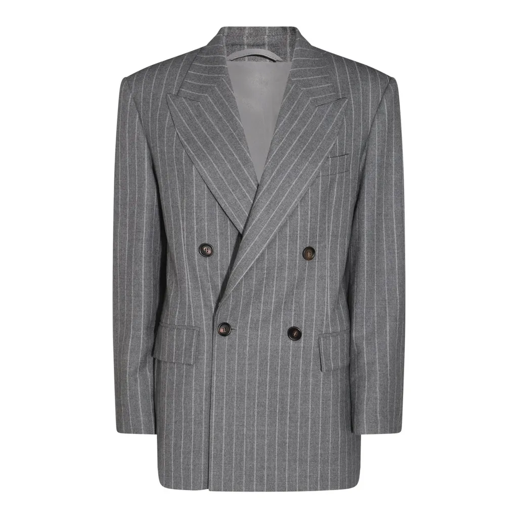 Striped Double-Breasted Jacket