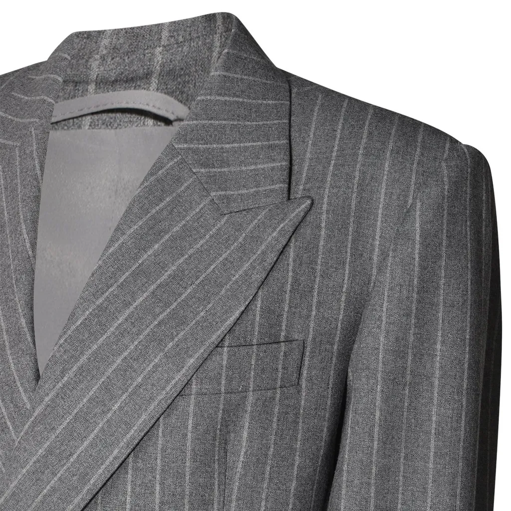 Striped Double-Breasted Jacket
