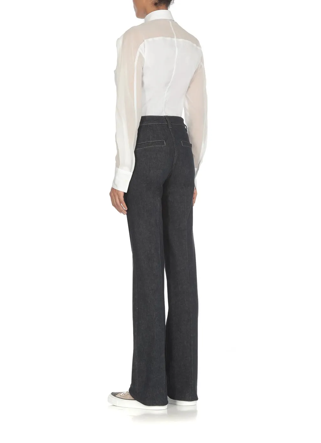 High-Waisted Flared Trousers