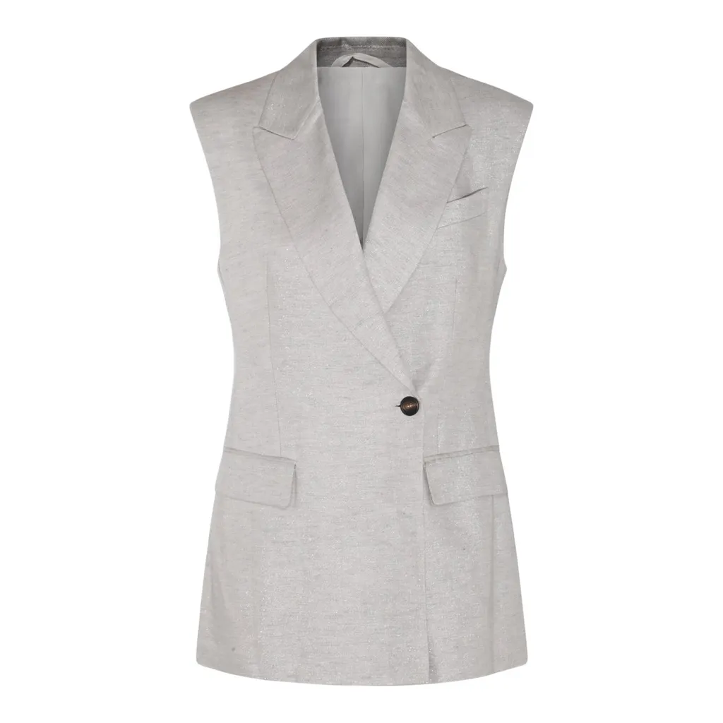 V-Neck Sleeveless Jacket