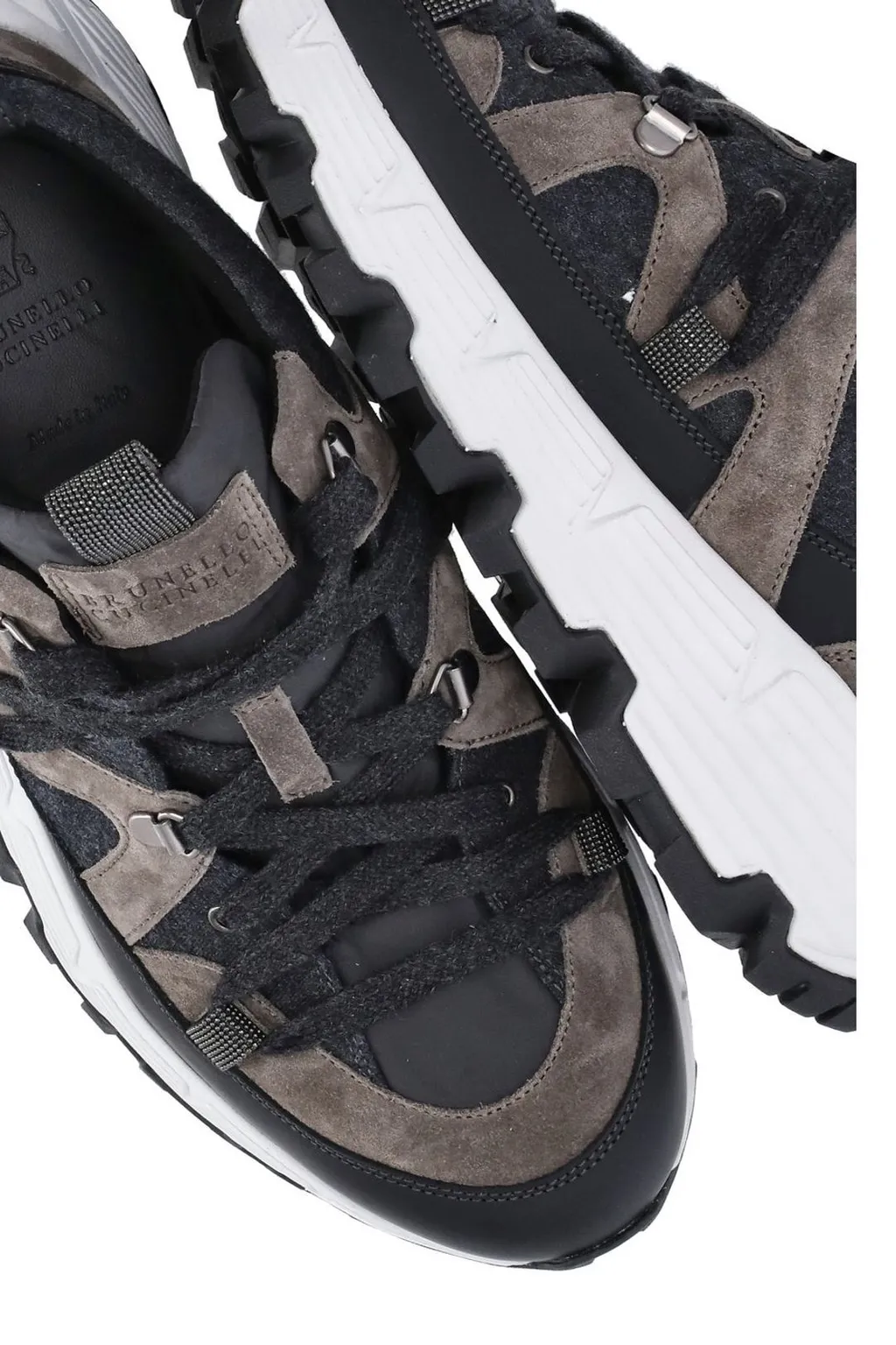 Round-Toe Lace-Up Sneakers