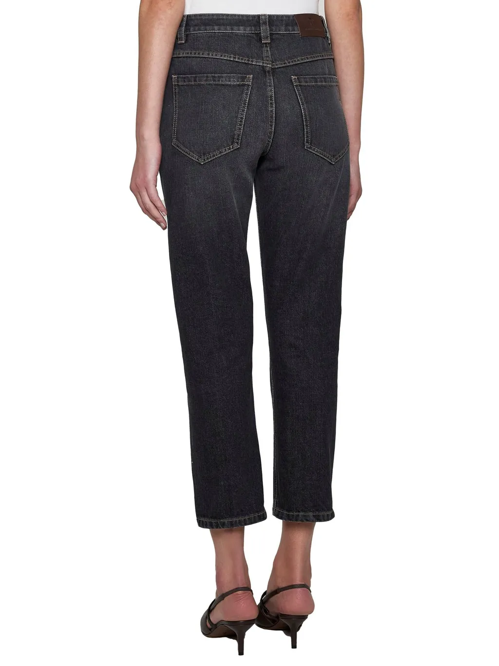 Logo Patch Straight Leg Jeans