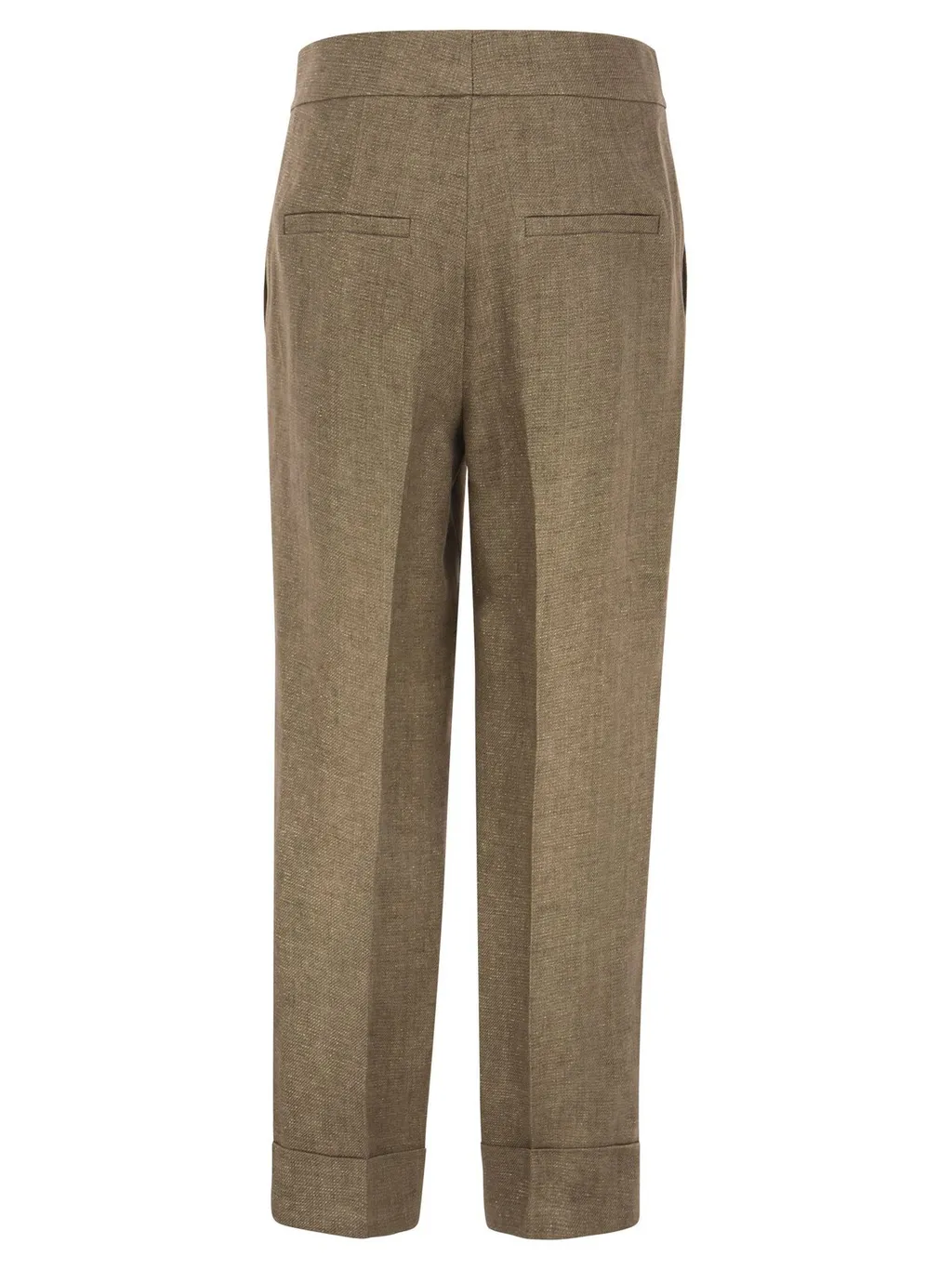 High-Waisted Cropped Leg Trousers