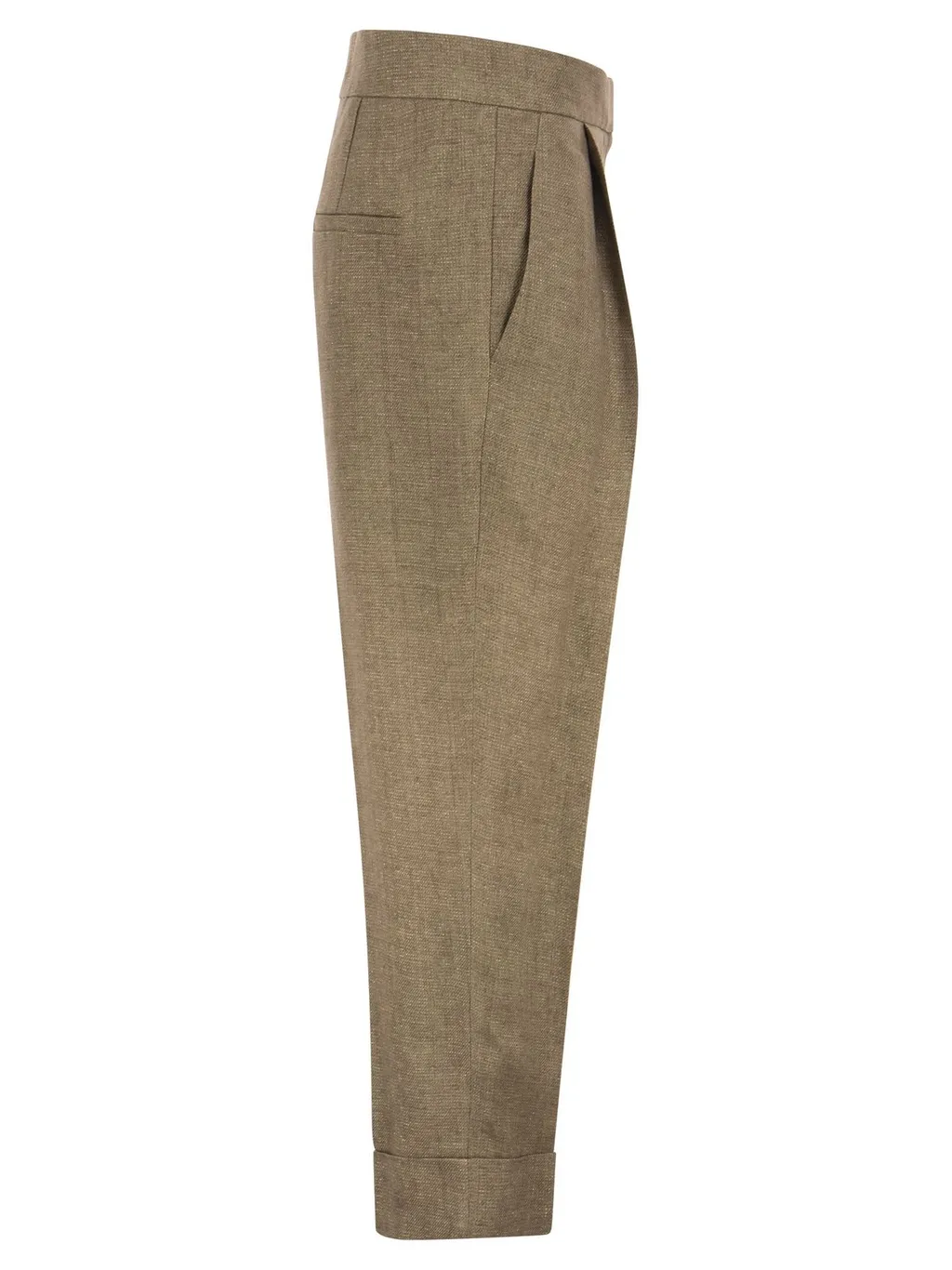 High-Waisted Cropped Leg Trousers