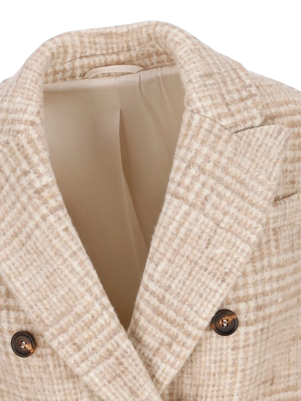 Double-Breasted Checked Coat