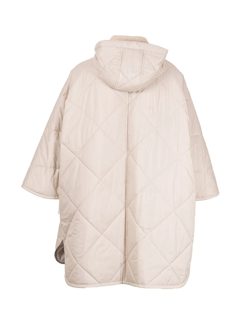 Wide-Sleeved Drawstring Quilted Coat