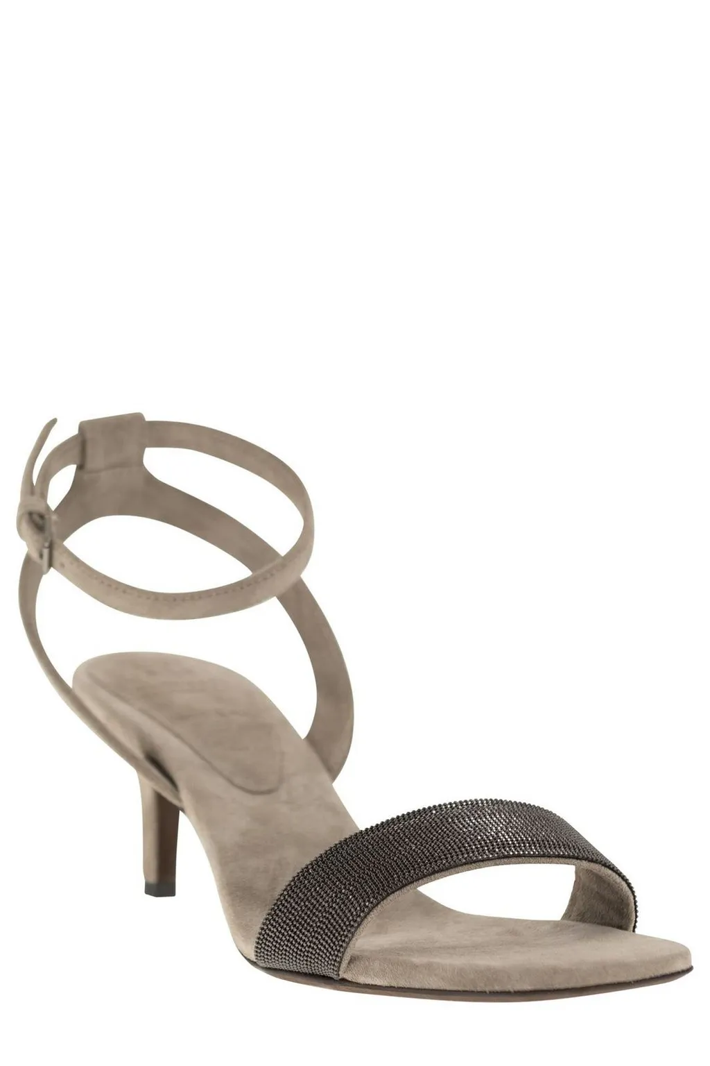 Ankle Strap Sequin Embellished Sandals