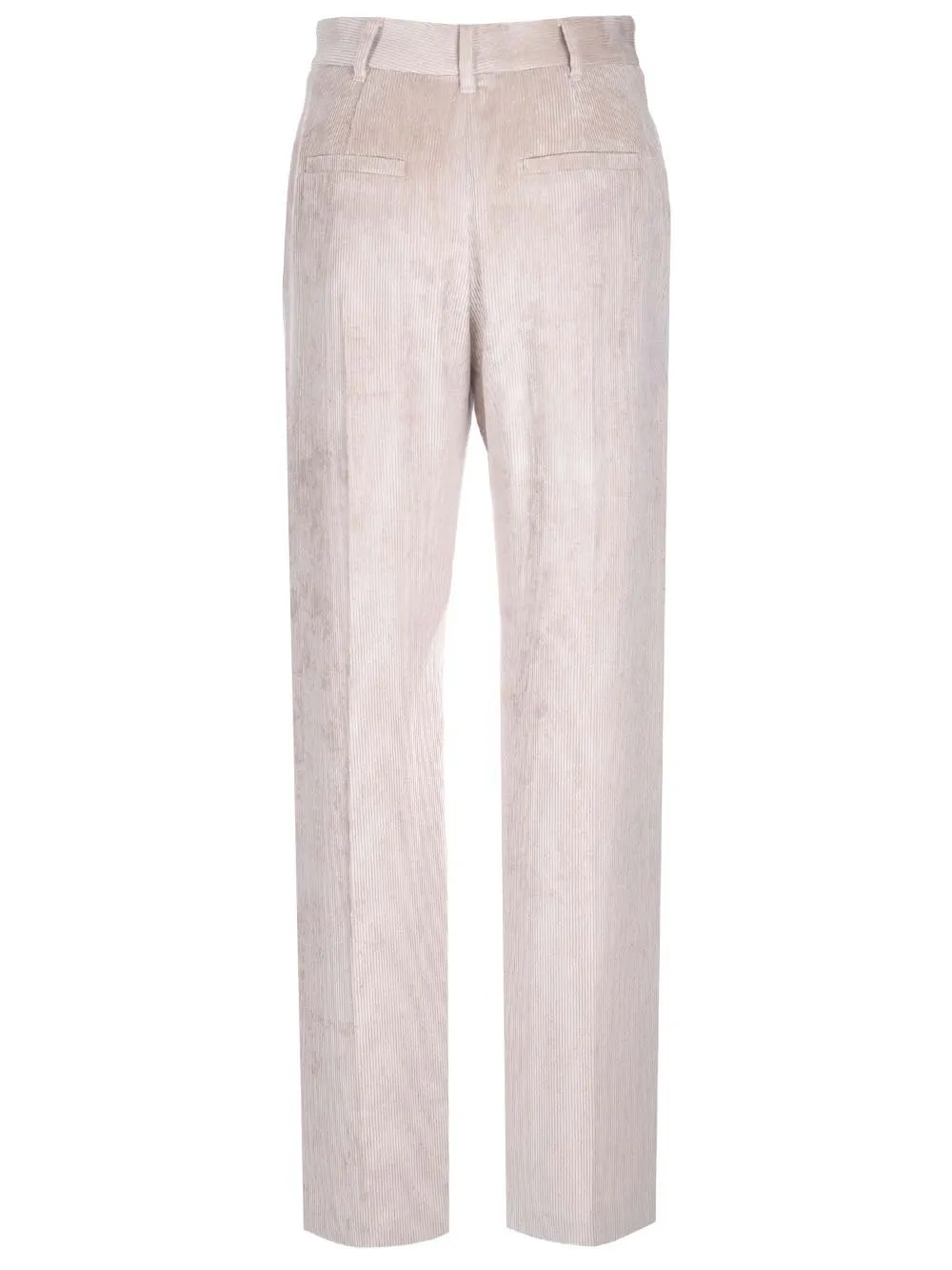 Corduroy Mid-Rise Wide-Leg Trousers