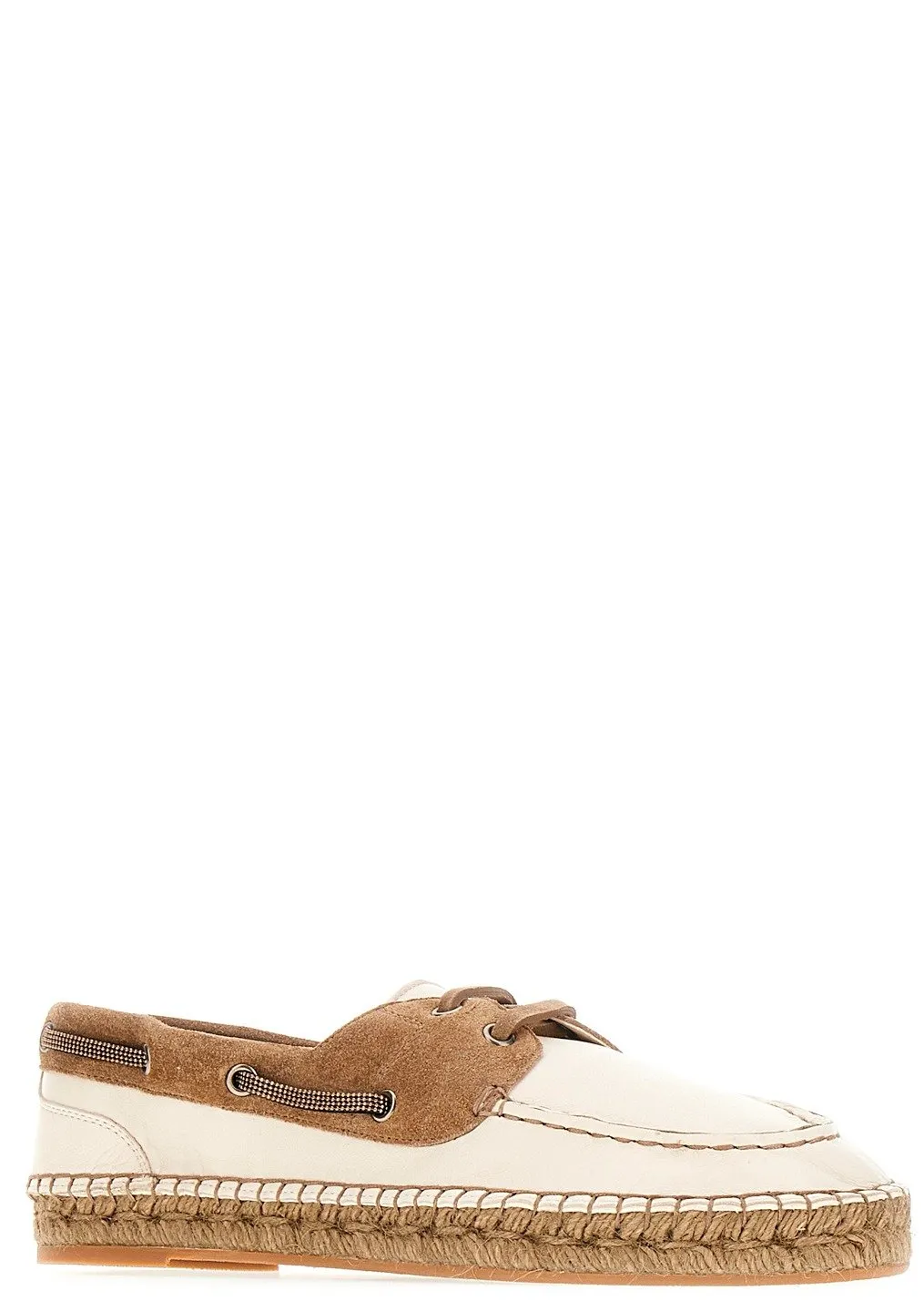 Panelled Lace-Up Flat Shoes