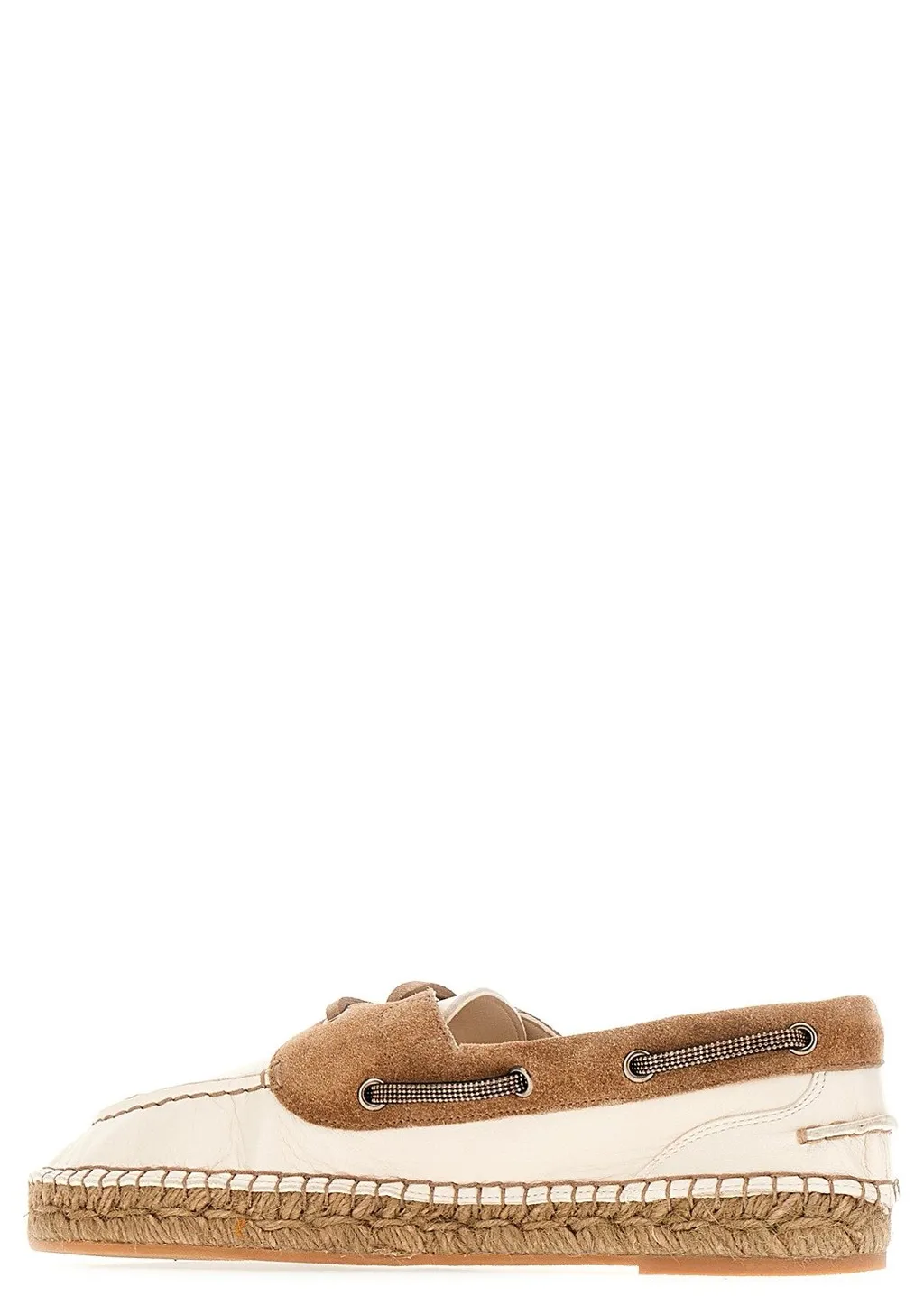 Panelled Lace-Up Flat Shoes