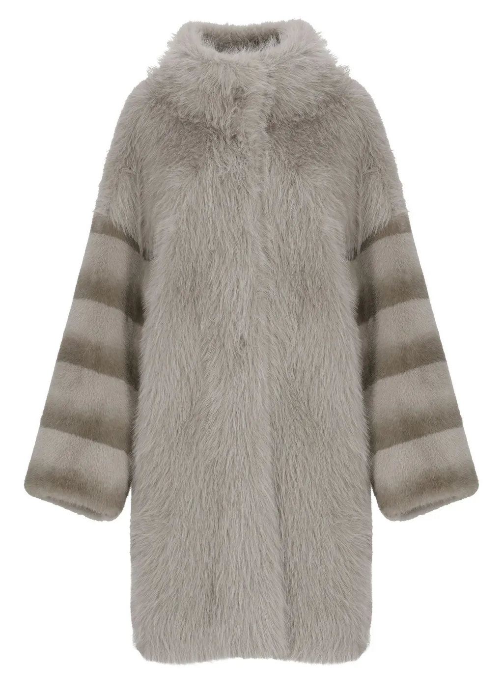 Faux Fur High Neck Coat