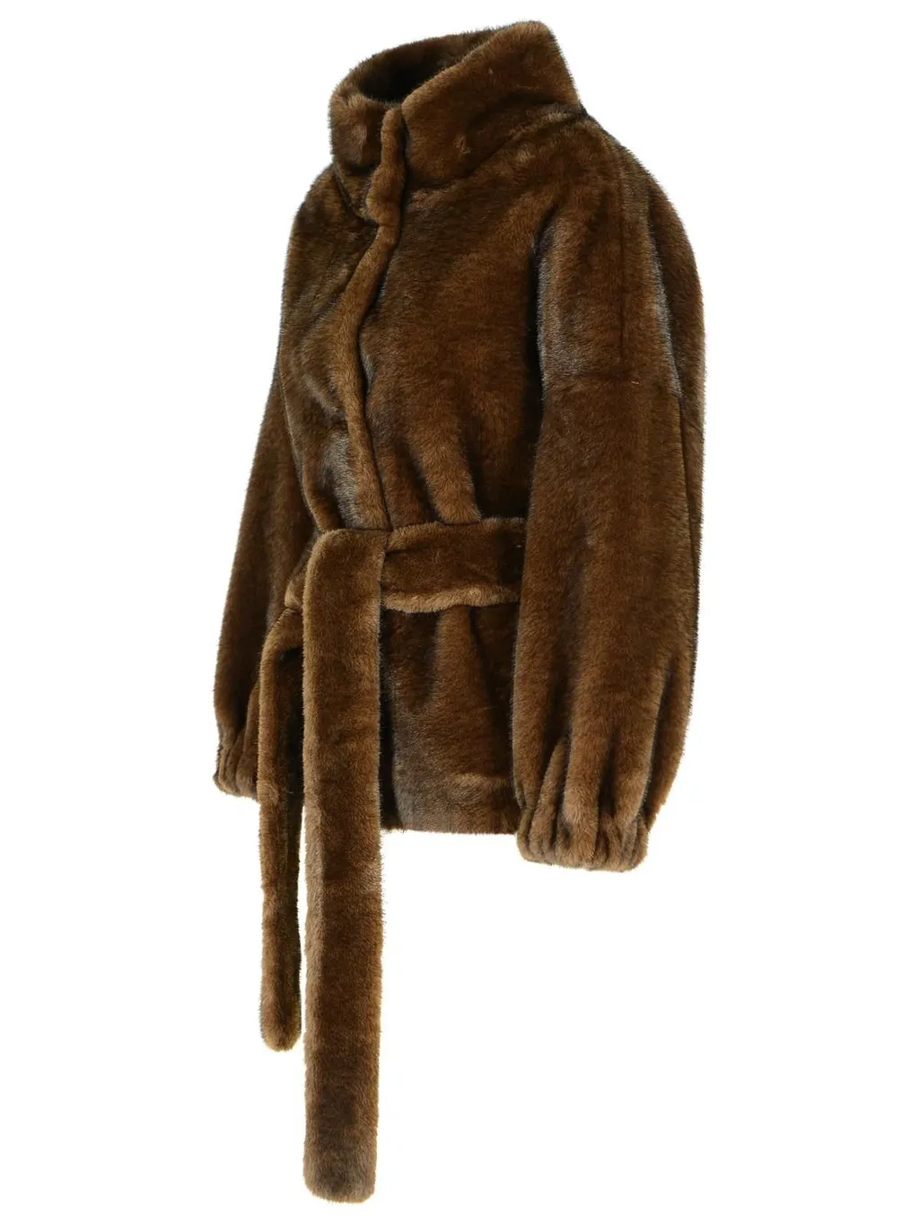 Belted Faux Fur Coat