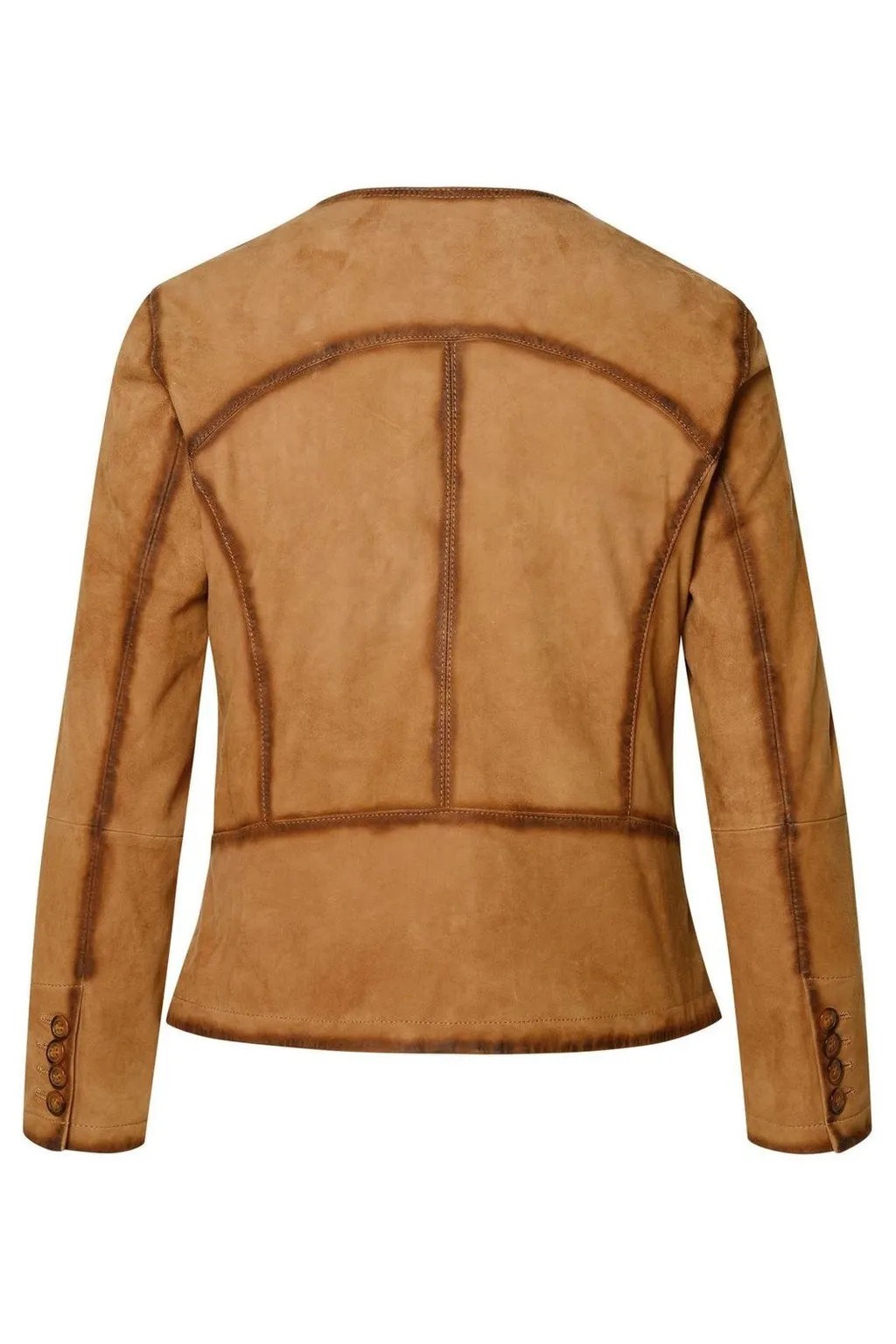 Button-Front Suede Jacket