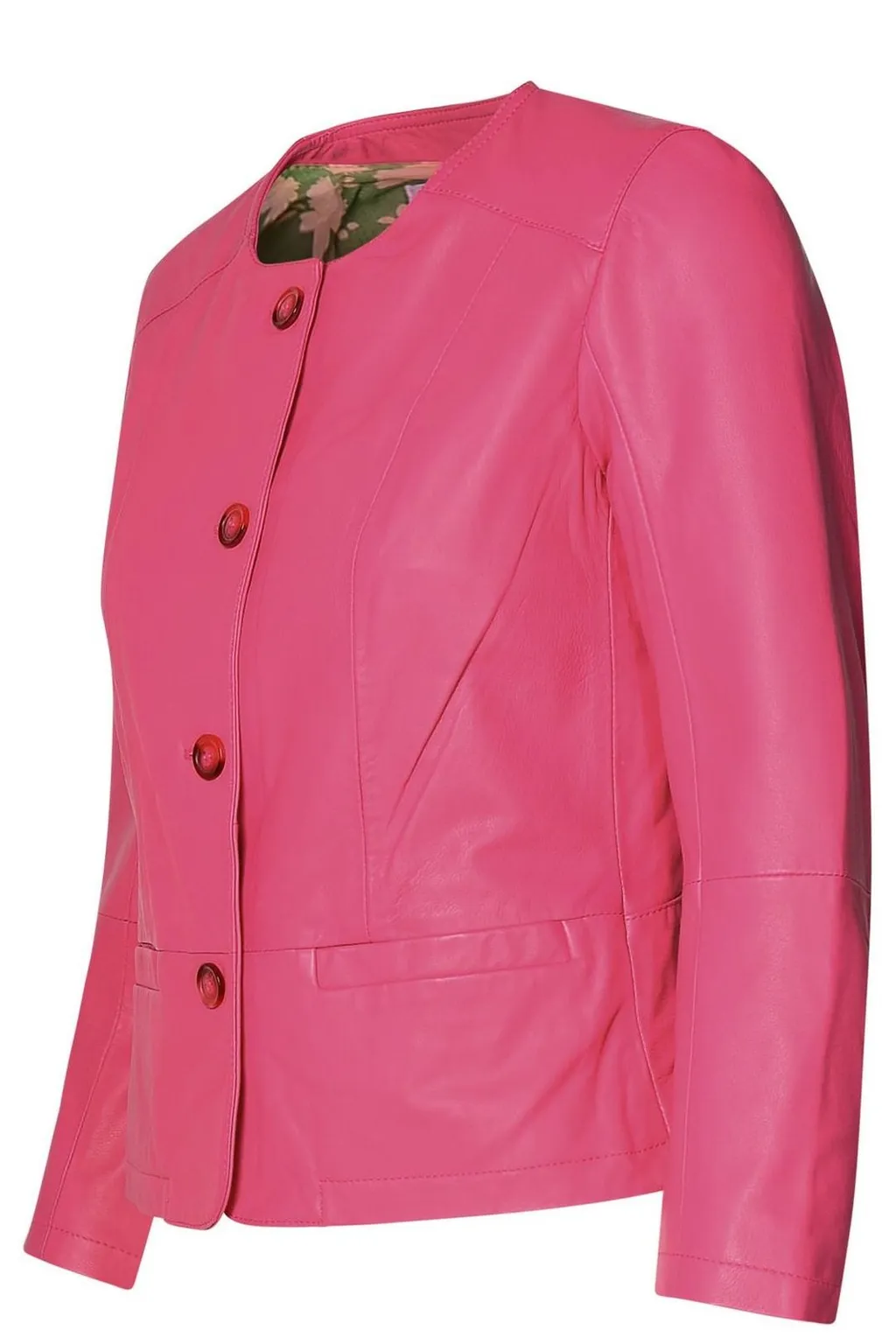 Buttoned Round-Neck Jacket