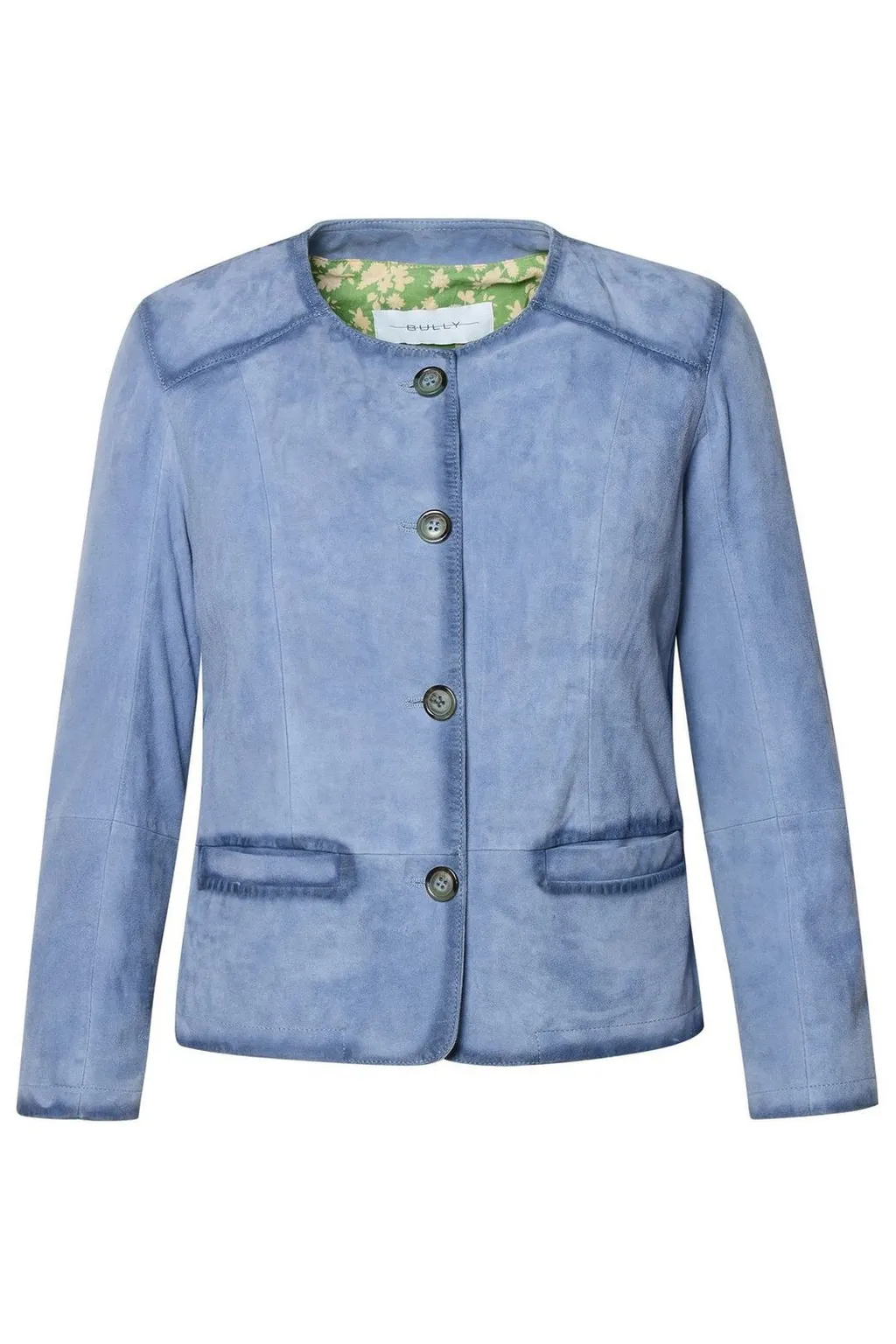 Button-Front Suede Jacket