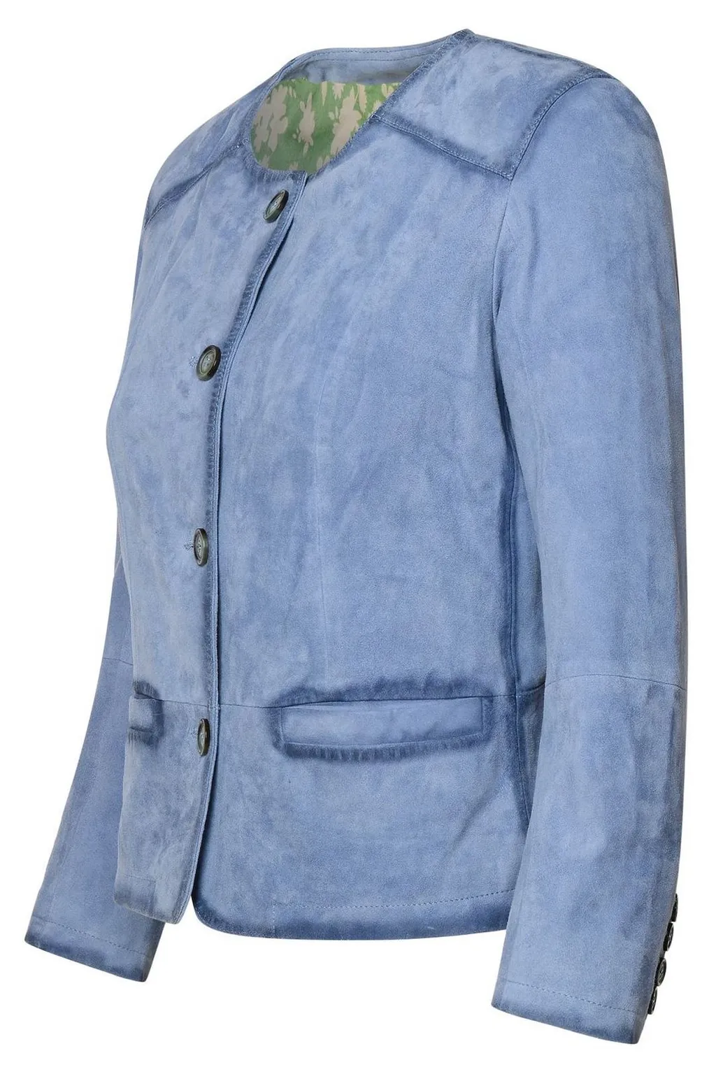 Button-Front Suede Jacket