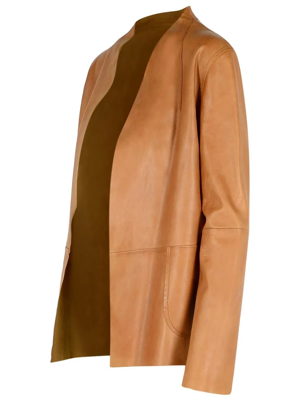 Tone-Collar Open Jacket