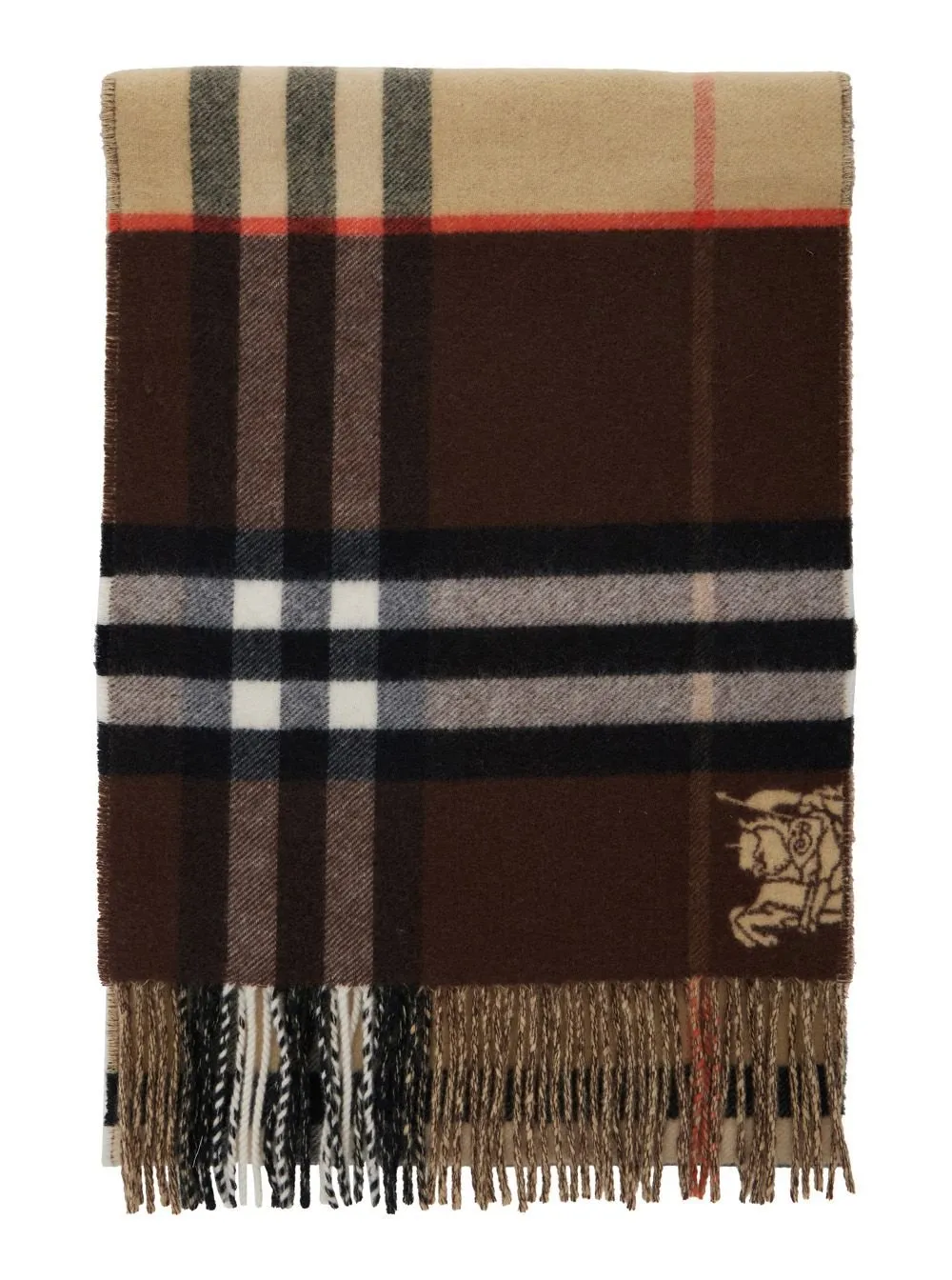 Contrast Check Fringed Scarf