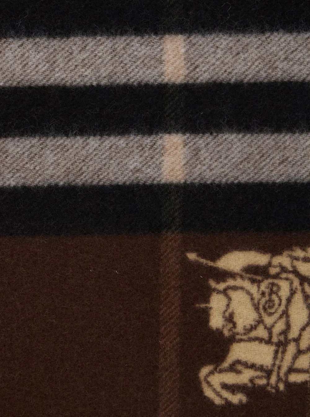Contrast Check Fringed Scarf