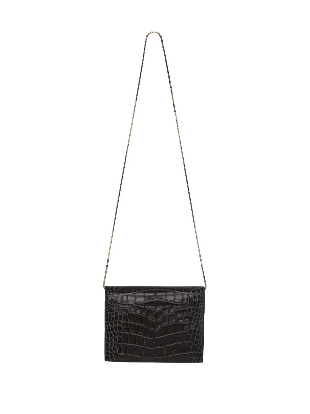 Buckle Detailed Embossed Crossbody Bag