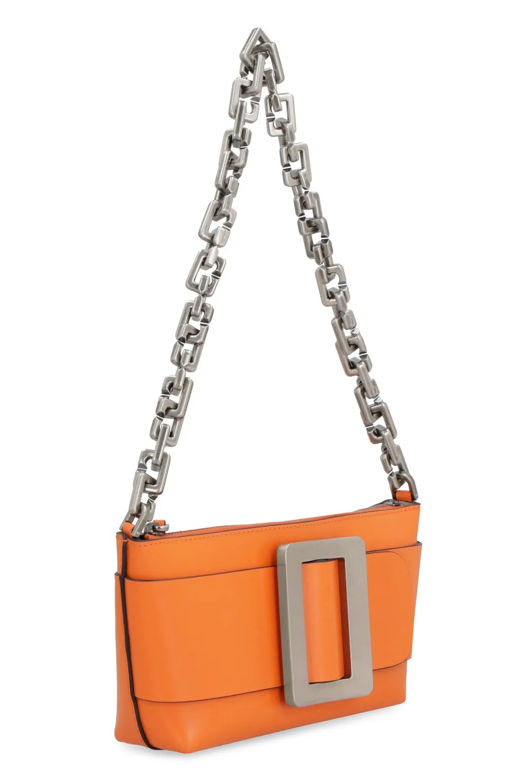 Pouchette Buckle Detail Chained Shoulder Bag