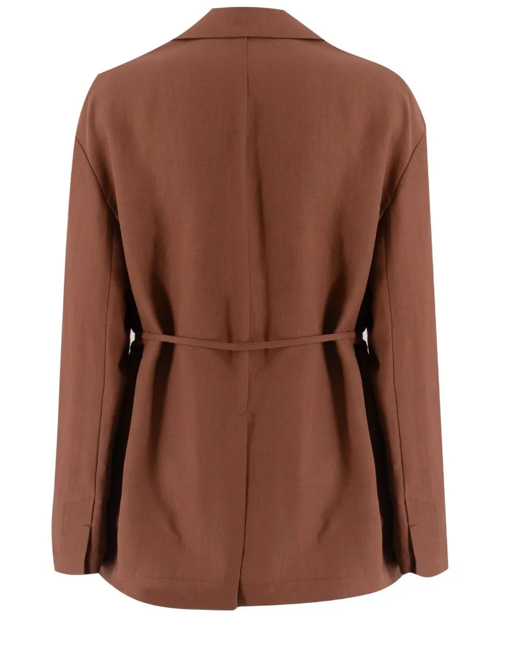 Tied-Waist Buttoned Jacket