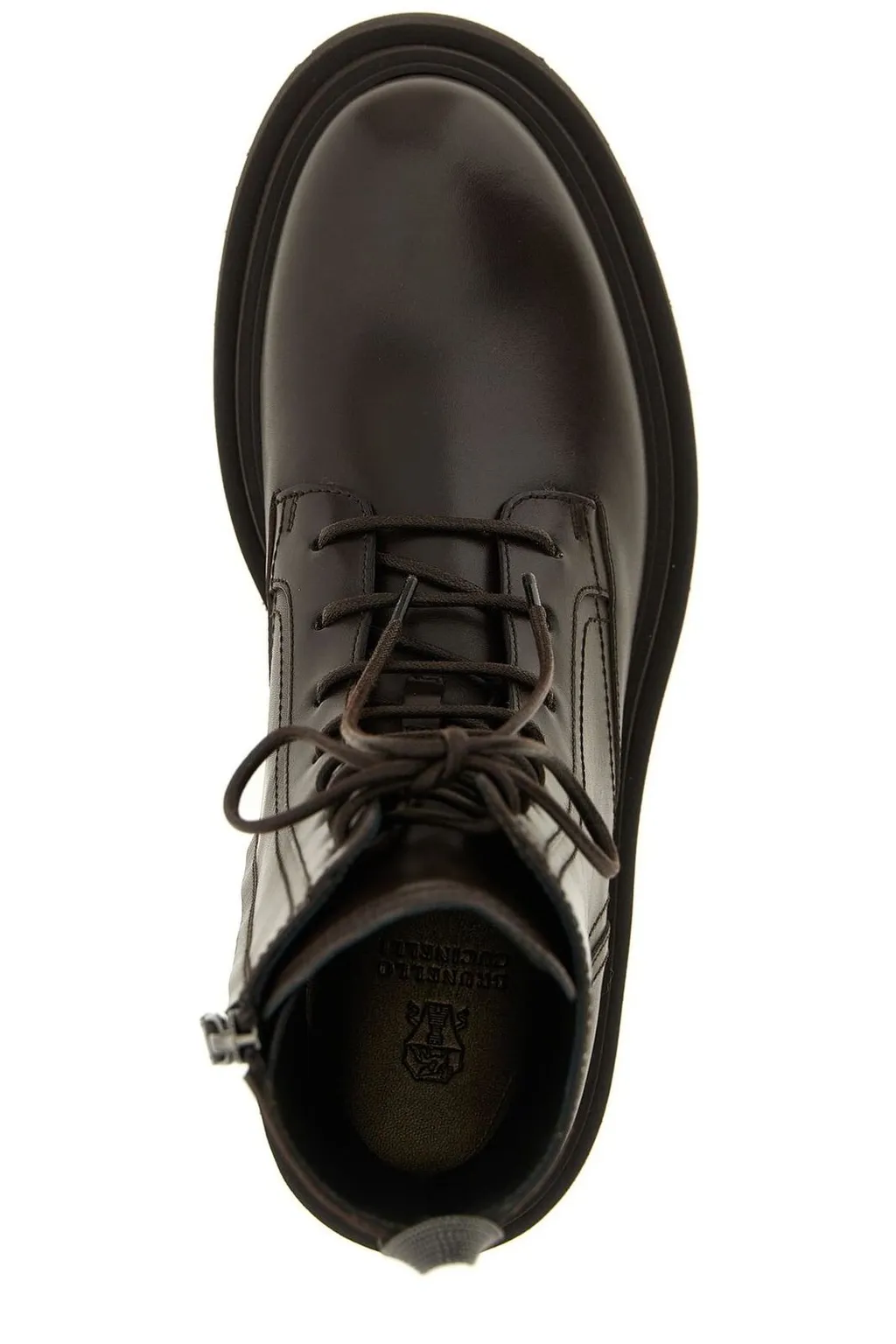 Shiny Loop Detail Combat Boots