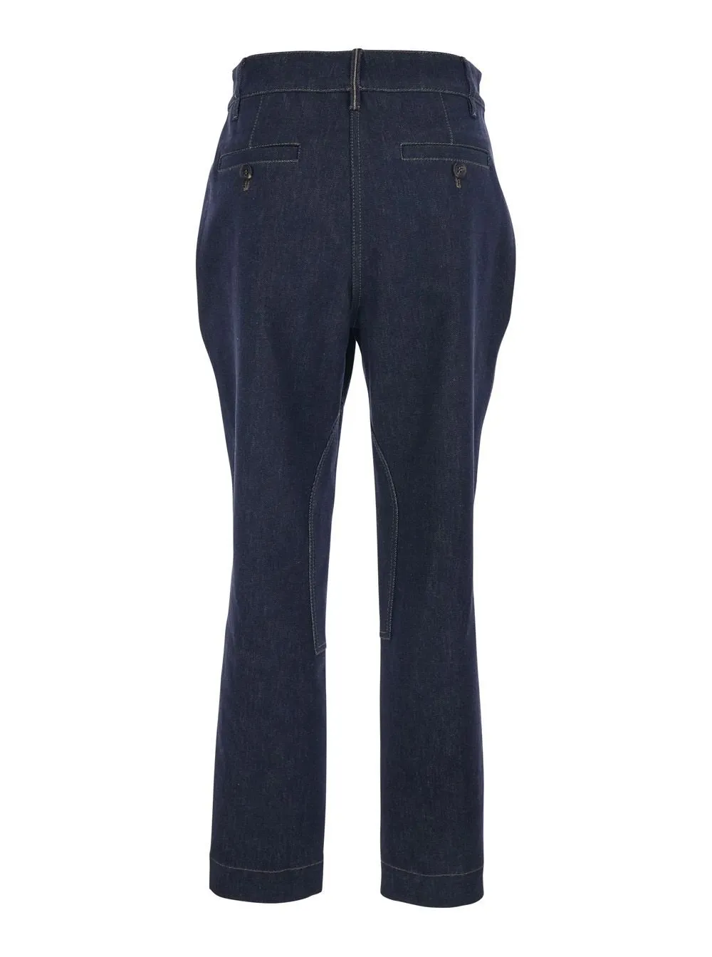Comfort Monili-Embellished No-Fade Denim Equestrian Trousers