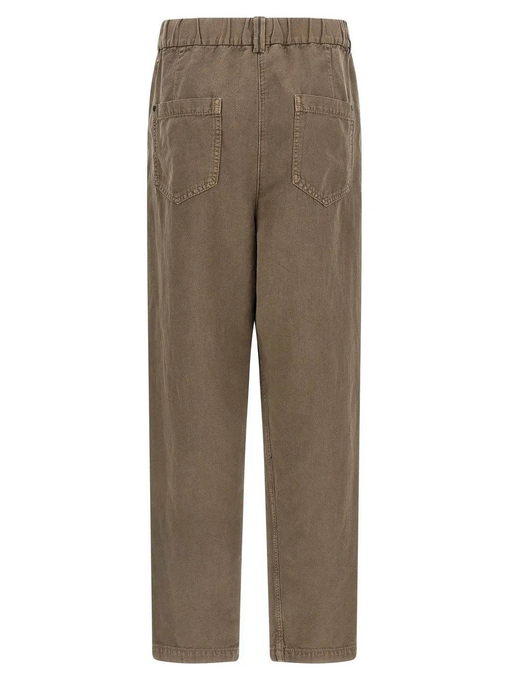 Straight-Leg Elastic Waist Trousers