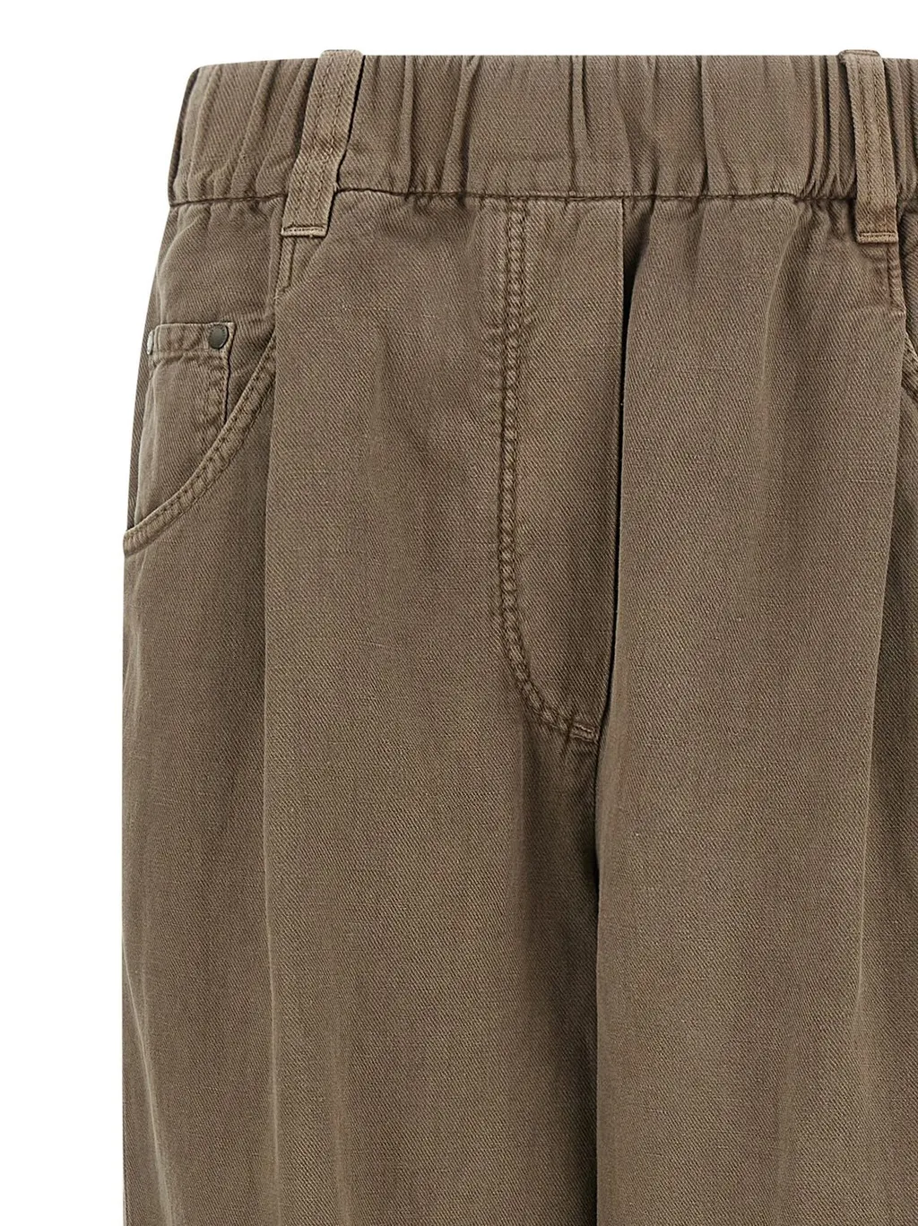 Straight-Leg Elastic Waist Trousers